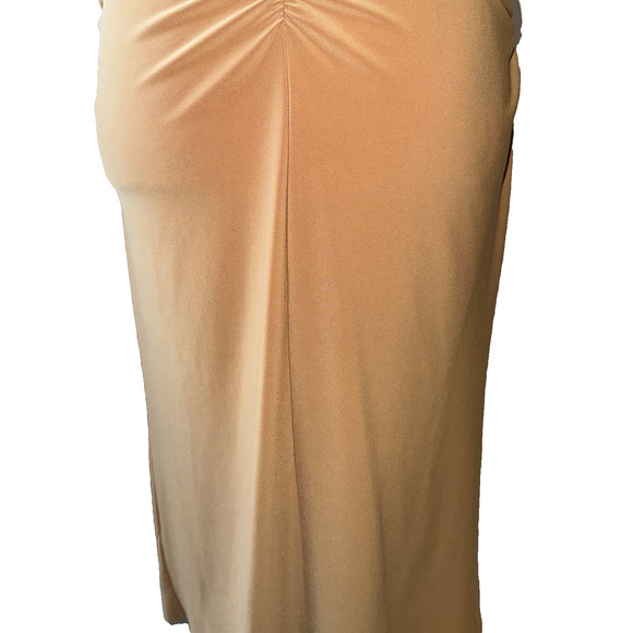 NORMA KAMALI Kamali Kulture Crew Neck Shirred Dress In Taupe Size M - Picture 13 of 16